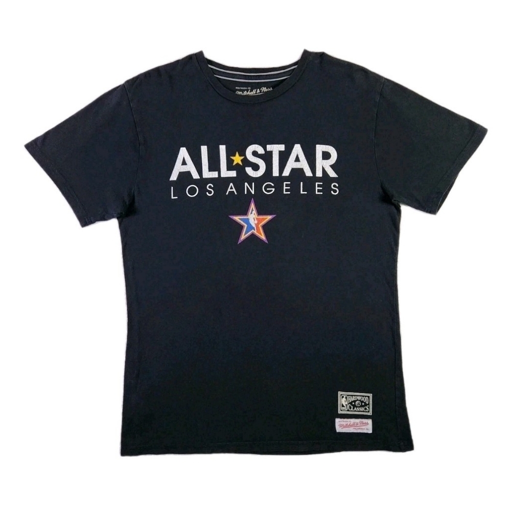 Vintage NBA All-Star Shirt Large Black Y2K Mitchell & Ness Basketball Sportswear